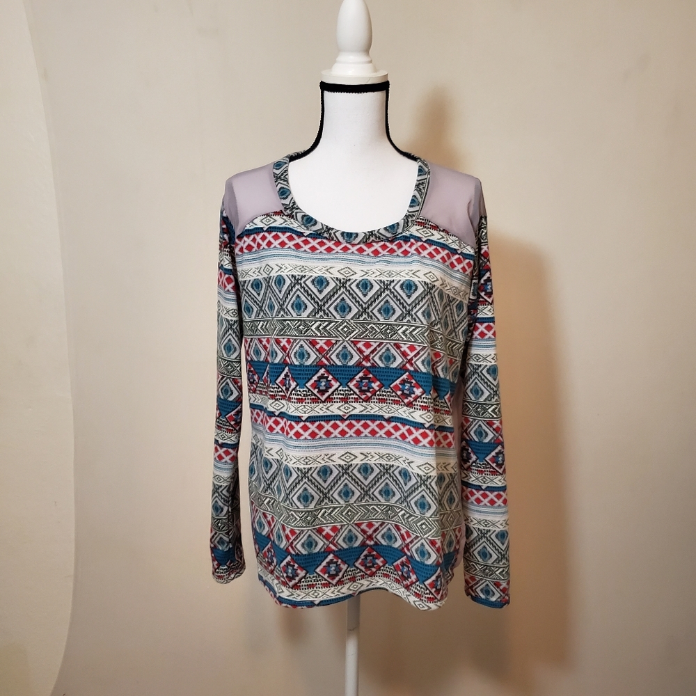 Banana Lemon sheer longsleeve blouse sz#- M